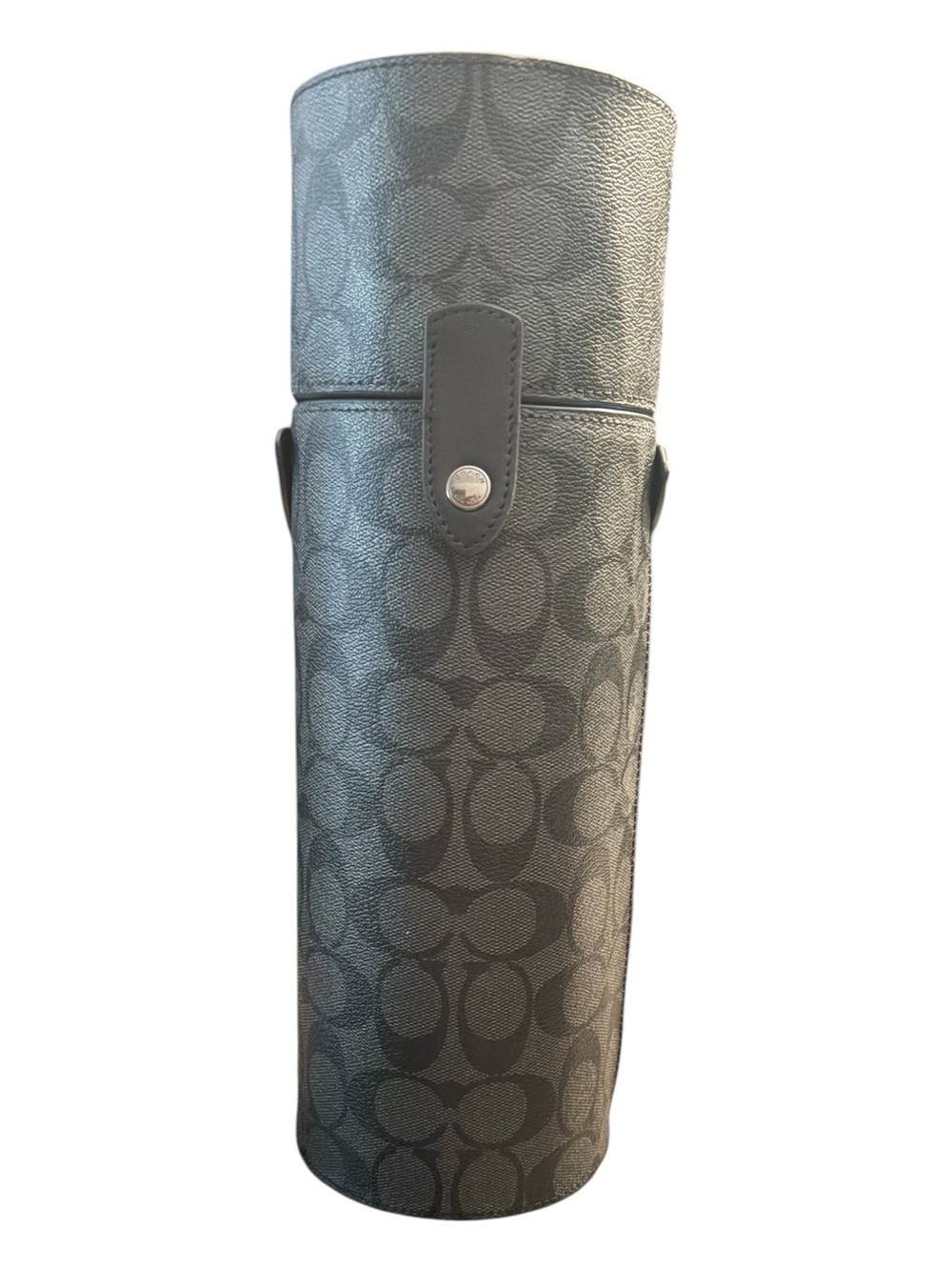 Coach Monogram Cylinder Bottle Carrier - Charcoal Gray